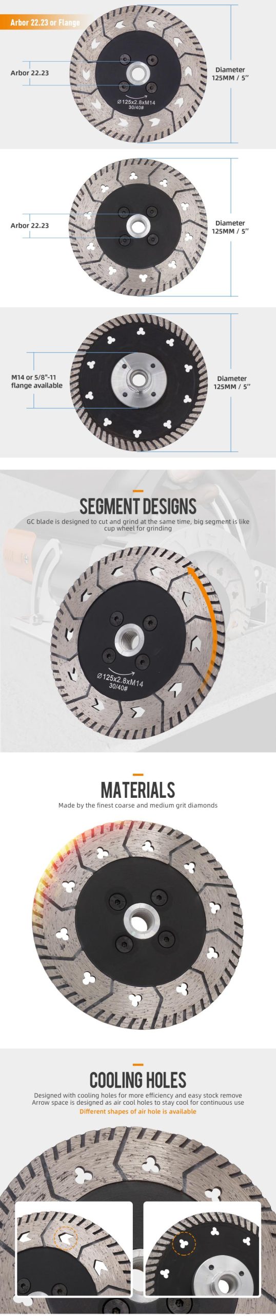 Gc1 diamond blade for cutting and grinding