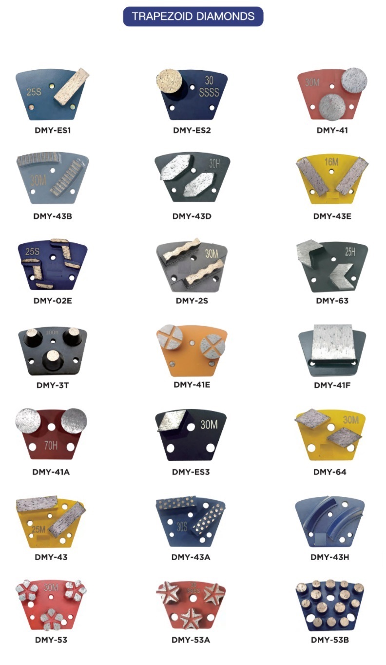 Trapezoid concrete floor grinding diamonds all grits