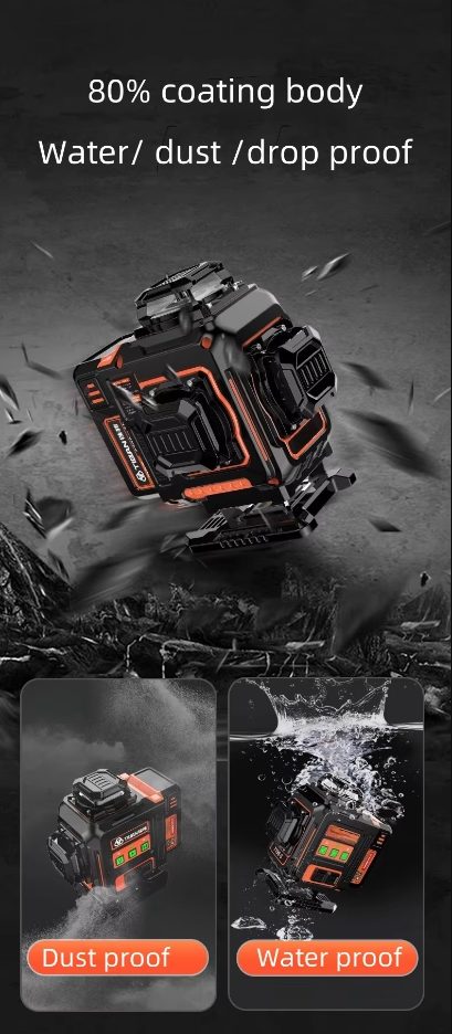 Professional 360° 3D 12-16 line High Quality Laser Level Meter Self-leveling Engineering Construction Measuring Tool