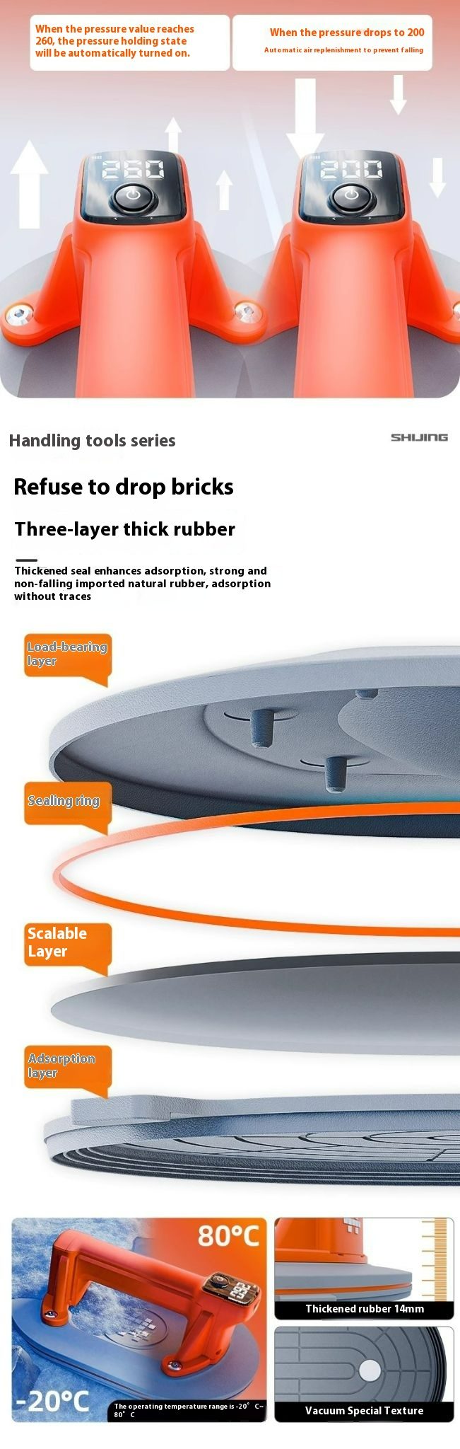 Buy Electric Suction Cup Automatic Air Replenishment Vacuum Tile Glass Lifter Ceramic Handling Tools shijing P618b Electric Tile Suction Cup Heavy Duty Vacuum Glass Lifter