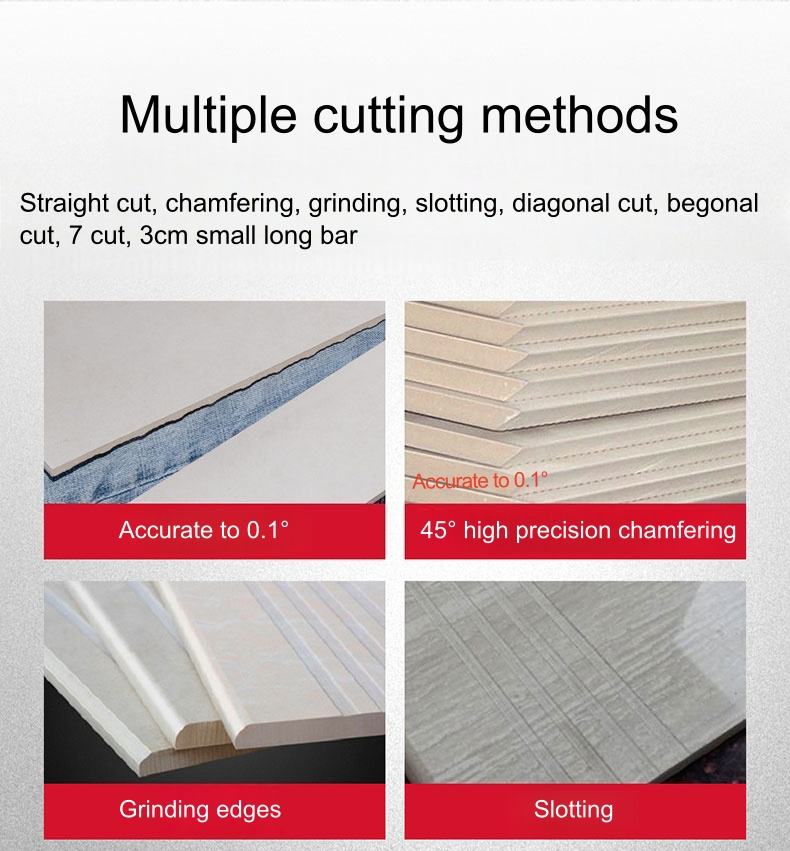 Professional Electric Laser Stone Cutter Machine 45 Miter for Large Porcelain Tiles With Essential Motor Pump Components