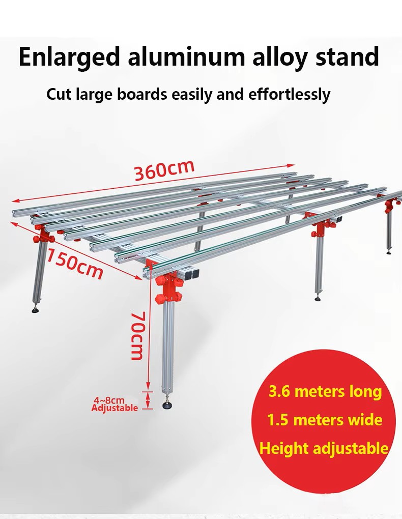 SHIJING P703 Slab Table 3600x1500*750mm Aluminum Alloy Workbench for Woodworking and Tile Cutting Machines